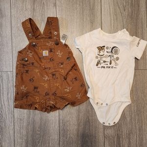 6 months Carhartt overalls outfit